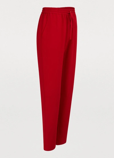 Shop Red Valentino Draped Pants In Deep Red