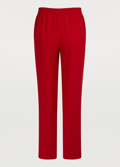 Shop Red Valentino Draped Pants In Deep Red