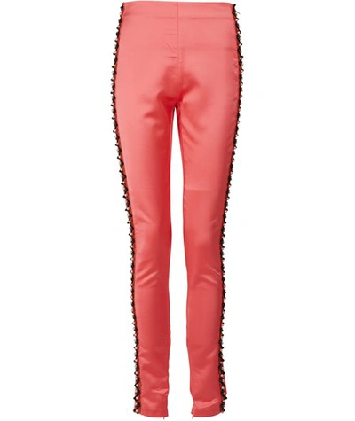 Shop Koché Embroidered Leggings In Coral