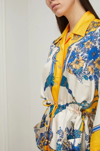 Shop Gucci Silk Printed Shirt In Yellow