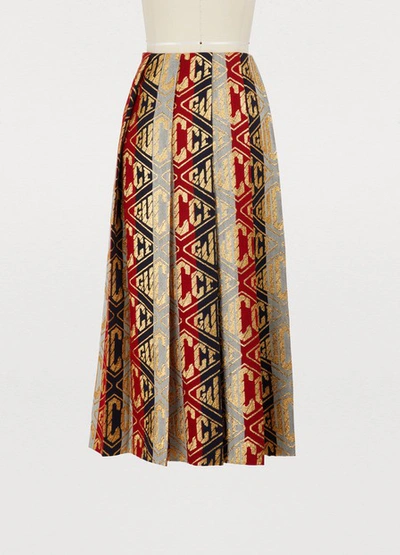 Shop Gucci Game Wool Skirt In Multi