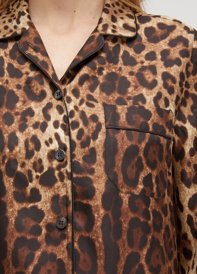 Shop Dolce & Gabbana Leopard Print Silk Blouse