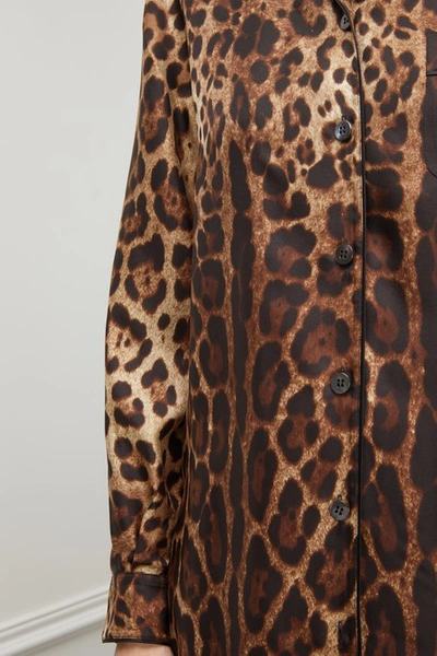 Shop Dolce & Gabbana Leopard Print Silk Blouse