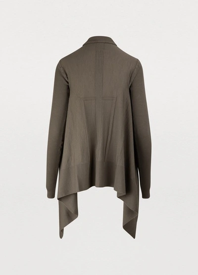 Shop Rick Owens Woollen Cardigan In Grey