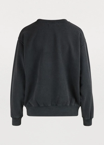 Shop Anine Bing Cotton Sweatshirt In Charcoal