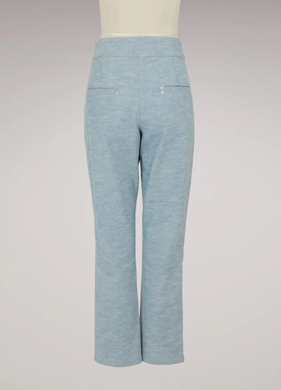 Shop Isabel Marant Namiris Cotton Pants In Light Blue