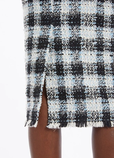 Shop Alexander Mcqueen Tweed Pencil Skirt In 4033 - Pale Blue