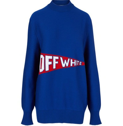 Shop Off-white Wool Jumper In Blue Red