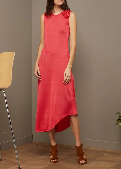 Shop Lanvin Asymmetrical Viscose Dress In Red