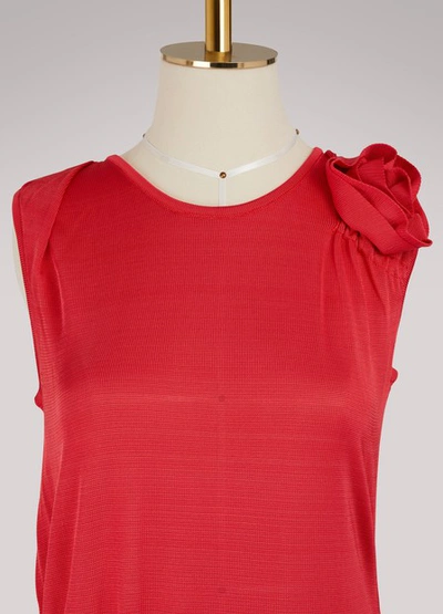 Shop Lanvin Asymmetrical Viscose Dress In Red