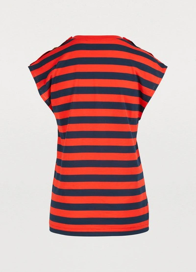 Shop Gucci Striped T-shirt In Blue Red