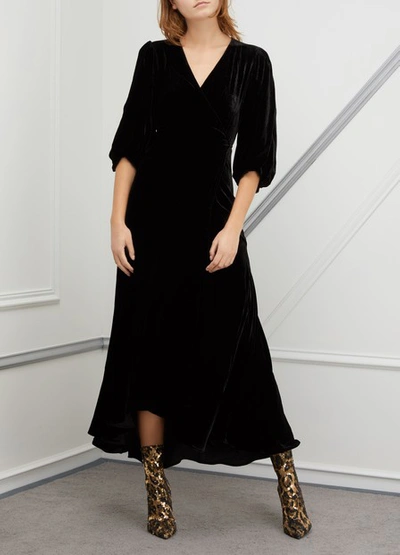 Shop Ganni Aldine Dress In Black