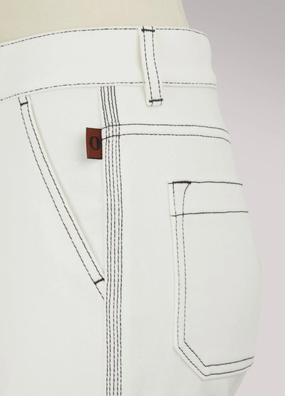 Shop Chloé Cropped Jeans In Off-white