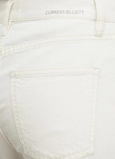 Shop Current Elliott The Vintage Cropped Slim Jeans In Off-white