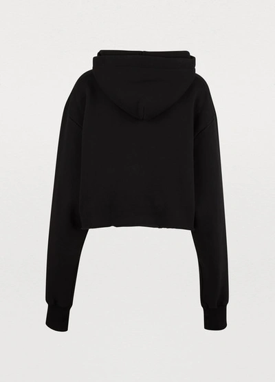Shop Alanui Silk Sweatshirt With Pocket In Black