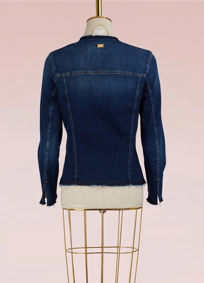 Shop 7 For All Mankind No Collar Denim Jacket In Blue