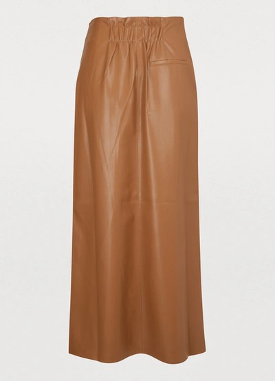 Shop Nanushka Amas Vegan Leather Skirt In Brown