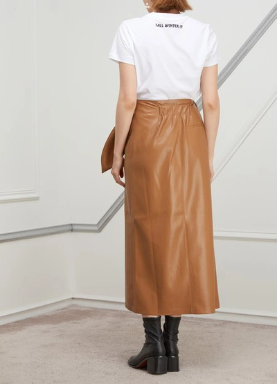 Shop Nanushka Amas Vegan Leather Skirt In Brown