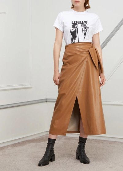 Shop Nanushka Amas Vegan Leather Skirt In Brown