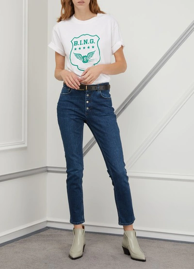 Shop Anine Bing Frida Jeans In Dark Blue