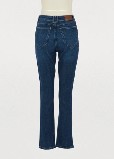 Shop Anine Bing Frida Jeans In Dark Blue