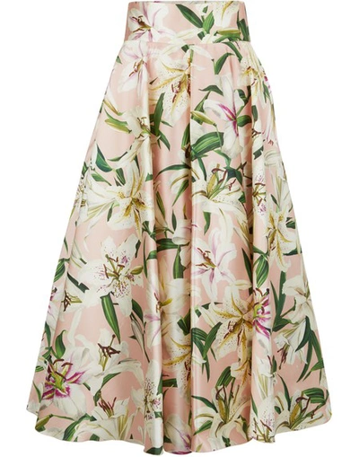 Shop Dolce & Gabbana Silk Midi-skirt In Rosa