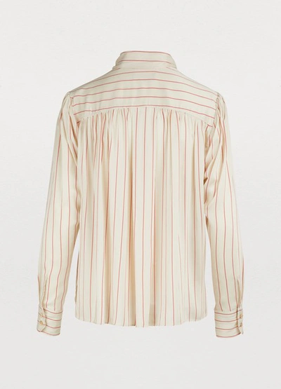 Shop Isabel Marant Ogi Shirt In Ecru Red