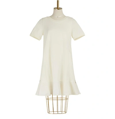 Shop Moncler Ruffled Dress In Off-white