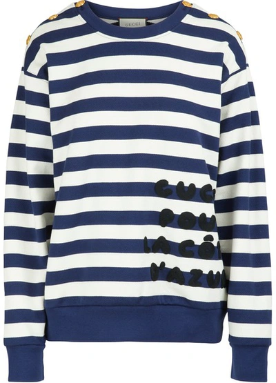 Shop Gucci Côte D'azur Patch Sweatshirt In Blue