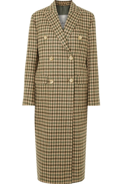 Shop Giuliva Heritage Collection Cindy Double-breasted Checked Merino Wool Coat