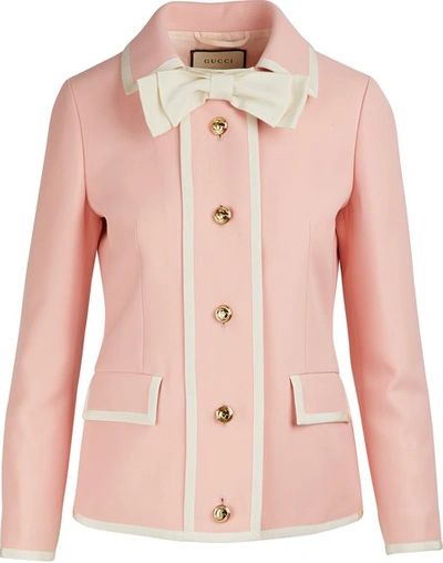 Shop Gucci Wool And Silk Jacket In Pink