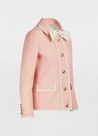 Shop Gucci Wool And Silk Jacket In Pink