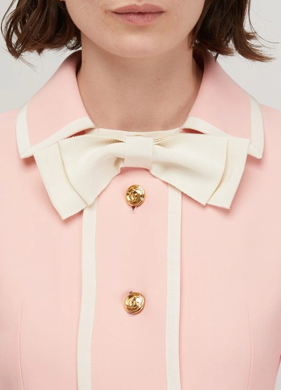 Gucci Cady Crepe Wool-silk Jacket In Pink