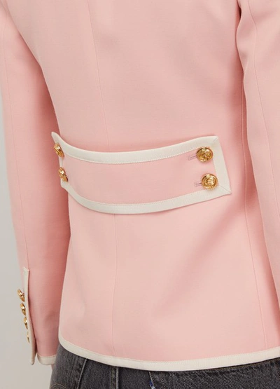 Gucci Cady Crepe Wool-silk Jacket In Pink