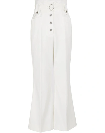 Shop Miu Miu High Waist Trousers In Bianco