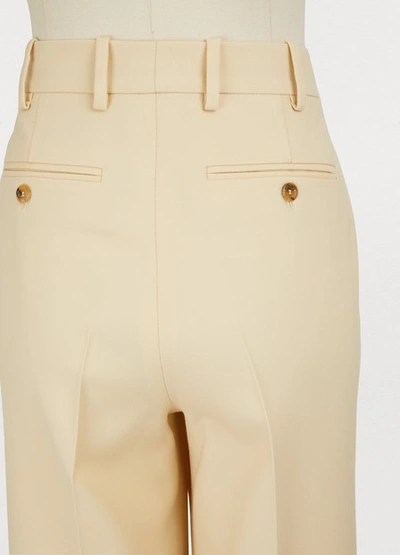 Shop Gucci Wool Pants In Milk