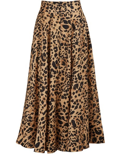 Shop Zimmermann Veneto Linen Skirt In Brown