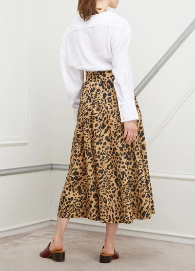Shop Zimmermann Veneto Linen Skirt In Brown
