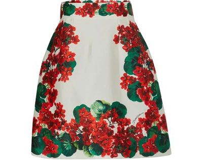 Shop Dolce & Gabbana Short Silk Skirt In White