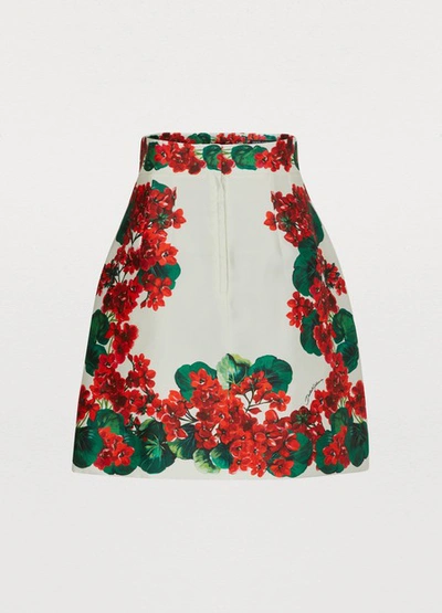 Shop Dolce & Gabbana Short Silk Skirt In White