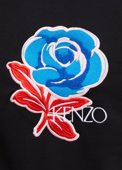 Shop Kenzo Flower Print Sweatshirt In Black
