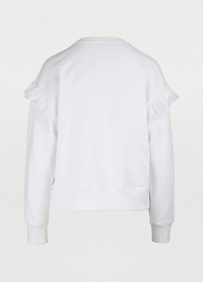 Shop Kenzo Tiger Ruffled Sweatshirt In White