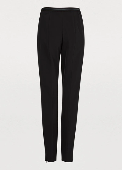 Shop Prada Trousers With Bands In Black