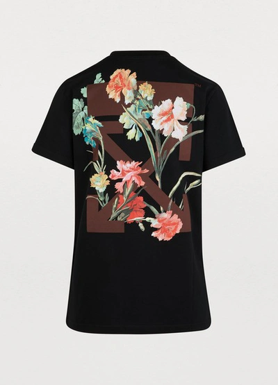 Shop Off-white Flowers T-shirt In Black