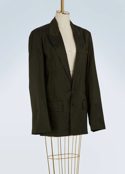 Shop Haider Ackermann Pin Striped Blazer In Khaki