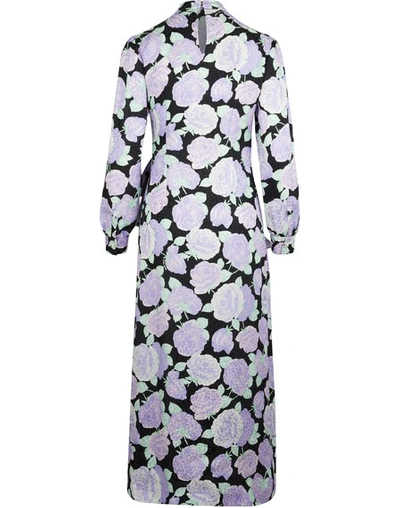 Shop Miu Miu Silk Dress In Nero/glicine