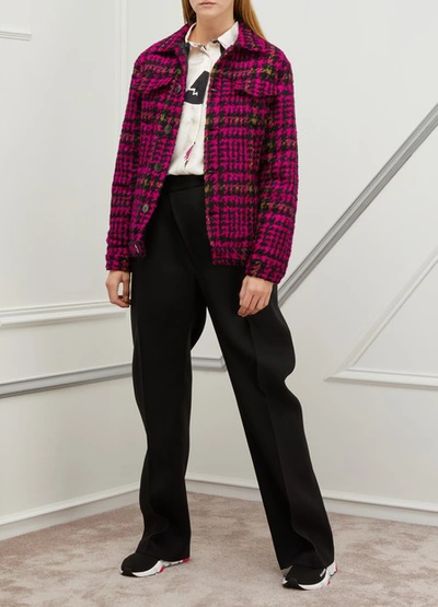 Shop Jour/né Houndstooth Jacket In Fushia