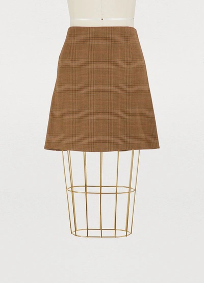 Shop Off-white Prince Of Wales Mini Skirt In Beige