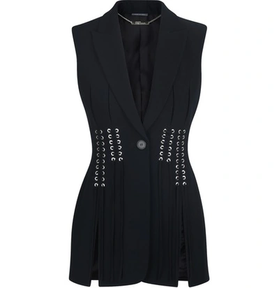 Shop Alexander Mcqueen Eyelet Jacket In Black