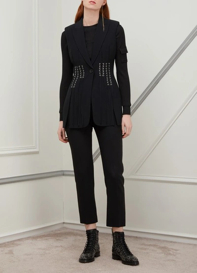 Shop Alexander Mcqueen Eyelet Jacket In Black